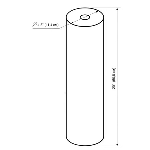 Картридж зі спресованим вугіллям Aqualite CTO20BB Ø107x506мм 45°C (очищення від хлору та органічних забруднень) - фото