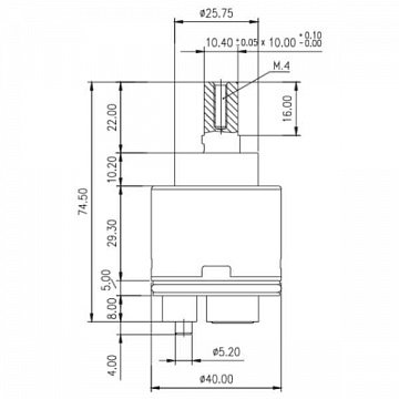 Одноважільний керамічний картридж Sedal E40-AZ-CD Long - фото