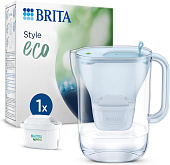 Фільтр-глечик Brita Style eco LED MXPro 2.4л (1.4л очищеної води) powder blue 1055745 - фото