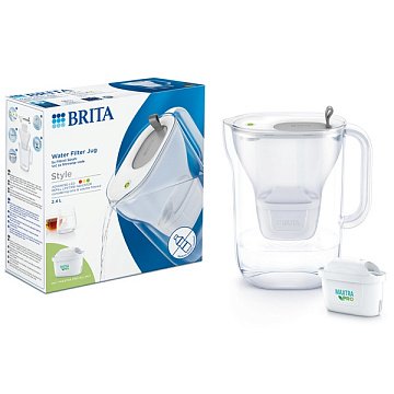 Фильтр-кувшин Brita Style LED 2.4/1.2л серый с картриджем Maxtra PRO (световая LED индикация) (1052809) - фото