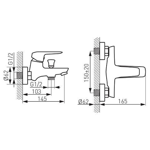 Смеситель для ванной FERRO DIJON BDJ1 - фото
