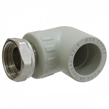 Коліно 90° з накидною гайкою KAS 3/4''ВР-25мм (9630004) - фото