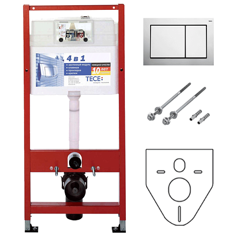 Инсталляция для подвесных унитазов Tece Base Kit 4в1 9.400.006 - фото