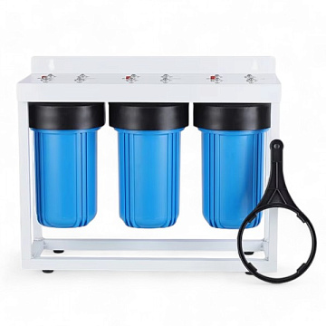 Магистральный фильтр на станине Aqualite TRIO 10BB G1'' (латунь) 45°C 8bar (с картриджами) - фото