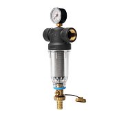 Самопромывающийся фильтр Ecosoft SAN 3/4'' 45°C 8bar с картриджем 250мкр из нержавеющей стали FFNS2P1502 - фото