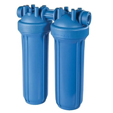 Магістральний фільтр Atlas Filtri DP BIG DUO AB (блакитна) Ø11/2" IN (пластик) 20'' 45°C 8,3bar ZA1802912 (без картриджа) - фото