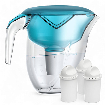 Фильтр-кувшин Ecosoft Nemo (аква грин) 3.0/1.8л FMVNEMODGECO + 3 картриджа - фото