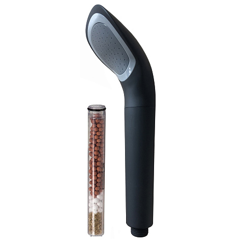 Душова лійка з фільтром Aquafilter FHSH-8-CB (чорна) G1/2'' (з картриджем FCSH-56_K) - фото