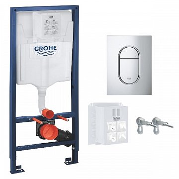 Инсталляция GROHE Rapid SL 3в1 39504000 c панелью смыва Arena S 37624000 хром - фото