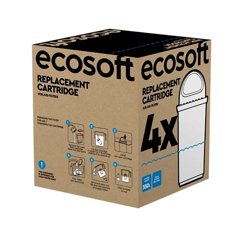 Комплект покращених картриджів 3+1 ECOSOFT для фільтрів-глечиків (CRVK4ECO) - фото