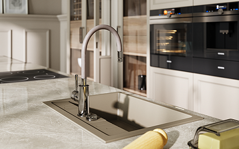 Кухонная мойка из гранита Ferro Mezzo II DRGM1/48/58SA - фото