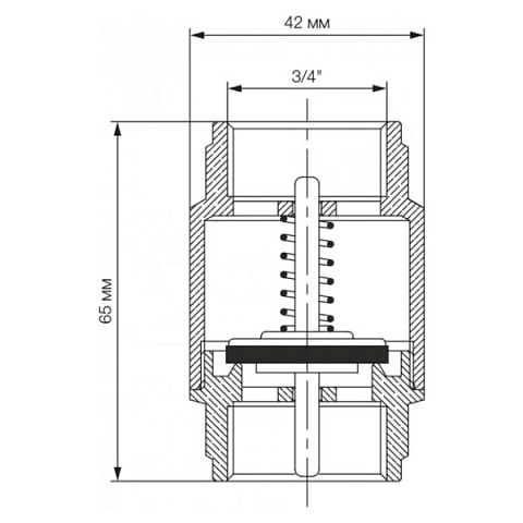 Обратный клапан Bonomi EUROPA Ø3/4'' PN25 -20/+100°C, латунный шток (10000006) - фото