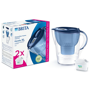 Фильтр-кувшин Brita Marella XL Memo Синий 3,5/2,0л (кувшин + 2 картриджа Maxtra) - фото