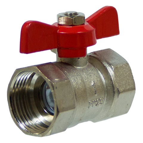 Кран с внутренней резьбой и бабочкой IVR 1'' ВВ PN25 (арт.52) - фото