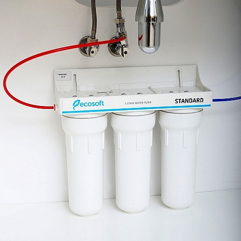Проточный фильтр питьевой воды Ecosoft Standard FMV3ECOSTDпод кухонную мойку с краном питьевой воды - фото