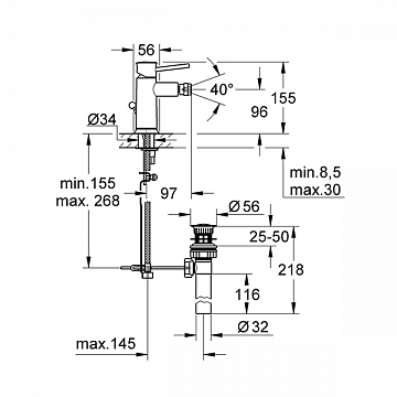 Змішувач для біде GROHE BauClassic 32864000 - фото