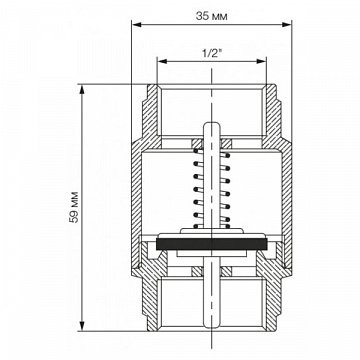 Зворотний клапан Bonomi EUROPA Ø1/2'' PN25 -20/+100°C, латунний шток (10000004) - фото