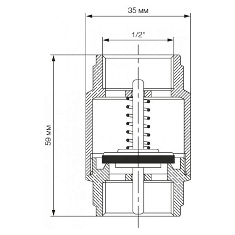 Обратный клапан Bonomi EUROPA Ø1/2'' PN25 -20/+100°C, латунный шток (10000004) - фото