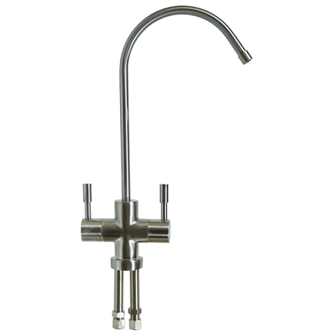 Двойной кран HighTech ''сатин'' для фильтра Aqualite M2-S - фото