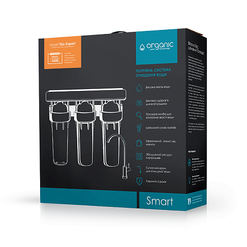 Проточный фильтр питьевой воды Organic Smart Trio Expert под кухонную мойку с краном питьевой воды - фото