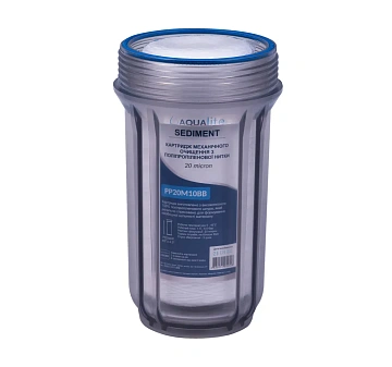 Картридж з поліпропіленової нитки Aqualite PP20M10BB Ø108x255мм 20mcr 45°C (очищення від механічних домішок) - фото