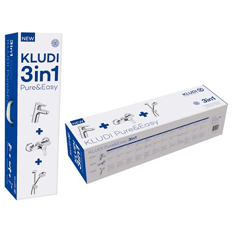Набір змішувачів для ванної Kludi Pure&Easy 3in1 378450565 - фото