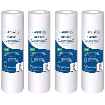 Картридж полипропиленовый Aqualite PS1 Ø60x252мм 1mcr 45°C (очистка от механических примесей) (упаковка 4шт) - фото