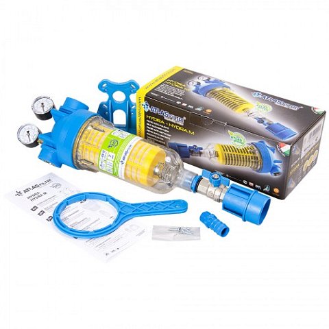Фільтр самопромивний ATLAS FILTRI HYDRA M Ø1'' (латунь) з манометрами + картридж RLH 90mcr KIT RA6000112 - фото