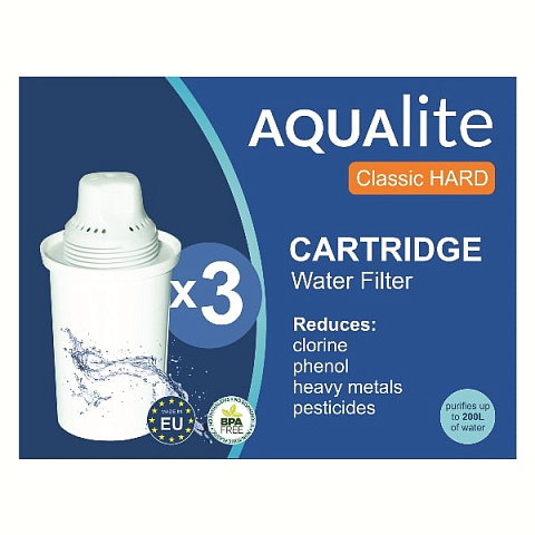 Картридж AQUALITE CLASSIC HARD (для фільтрів Barrier, Brita Classic, Ecosoft, Наша вода) для жорсткої води (3шт) - фото