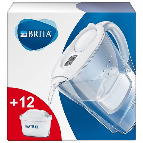 Фильтр-кувшин Brita Marella Memo белый (кувшин + 12 картриджей) - фото
