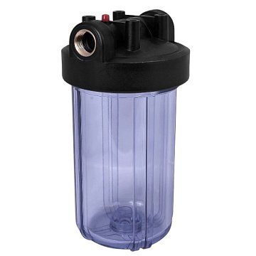 Корпус фільтру Aqualite FH10B1 (прозорий) Ø1'' IN 10'' 45°C 8,3bar (з картриджем механічного очищення 5мкр) - фото