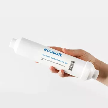 Угольный постфильтр Ecosoft для фильтров обратного осмоса (CHV2010ECOPKG) (трубка 1/4'') - фото