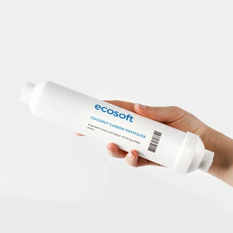 Вугільний постфільтр Ecosoft для фільтрів зворотного осмосу (CHV2010ECOPKG) (трубка 1/4'') - фото