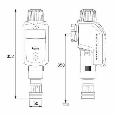 Фильтр с обратной промывкой BWT R1 HWS ¾'' с редуктором давления - фото