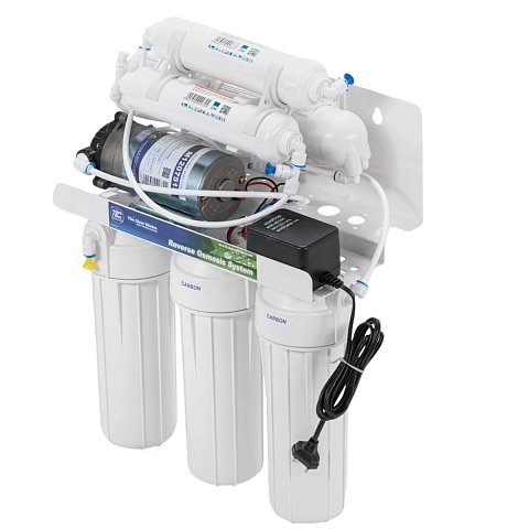 Фільтр зворотного осмосу з помпою Aquafilter RO6-75P (FRO5MP) RP65139715 з мембраною 75GPD та мінералізатором Aimro - фото