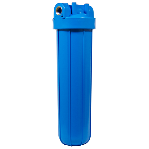 Фільтр для видалення хлору Aquafilter FH20B1-B-WB/BL G1'' (латунь) 20BB 45°C 8bar з манометром (картридж карбон-блок) - фото