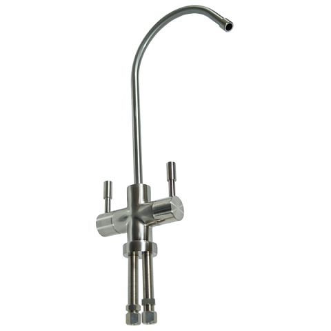 Двойной кран HighTech ''сатин'' для фильтра Aqualite M2-S - фото