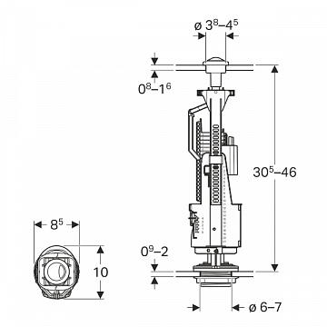Сливной клапан Geberit тип 240, двойной смыв (136.909.21.2) - фото