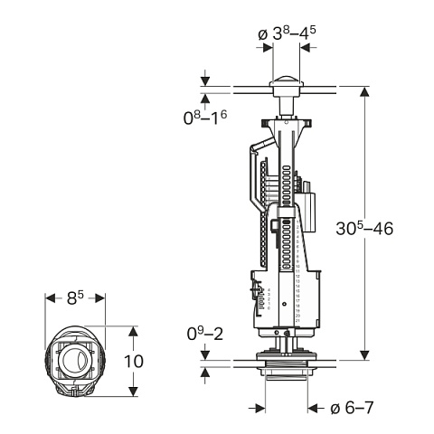 Зливний клапан Geberit тип 240, подвійний змив (136.909.21.2) - фото