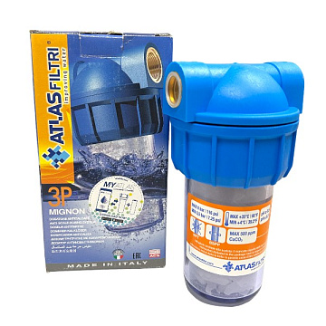 Фільтр від накипу Atlas Filtri Dosafos Mignon Plus L3P G1/2'' (латунь) 5'' 35°C 5bar (з кристалами поліфосфату) RA404P511 - фото