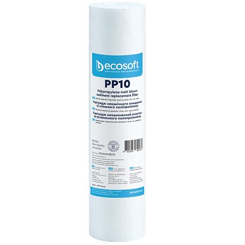 Картридж поліпропіленовий Ecosoft PP10 Ø60x250мм 10mcr 45°C (CPV251010ECO) - фото