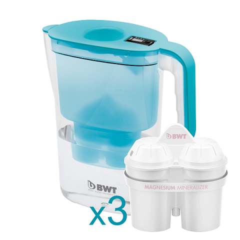 Фільтр-глечик BWT Vida electronic 2,6л (блакитний) + 3 картриджа - фото