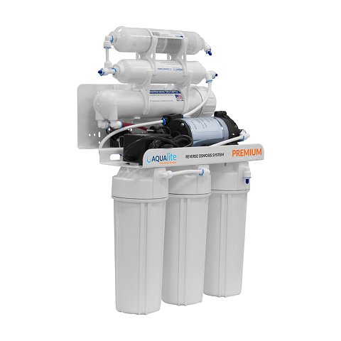 Фільтр зворотного осмосу з помпою Aqualite Premium 6-50P з мембраною Filmtec 50GPD з мінералізатором (AQP6-50P) - фото