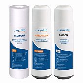 Набор картриджей Aqualite TRIO для проточных фильтров (очистка от хлора, органики и смягчение) - фото