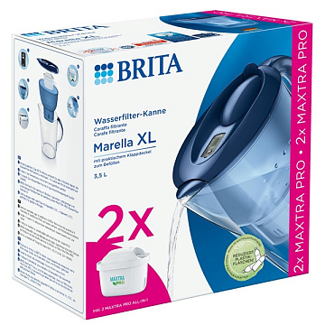 Фильтр-кувшин Brita Marella XL Memo Синий 3,5/2,0л (кувшин + 2 картриджа Maxtra) - фото