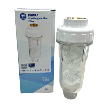 Фільтр від накипу для пральних машин Aquafilter FHPRA G3/4'' 35°C 5bar розбірний (з кристалами поліфосфату) - фото
