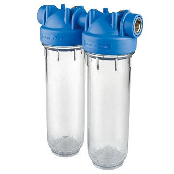 Фильтр-колба Atlas Filtri DP DUO TS (прозр.) Ø1/2'' OT (латунь) 10'' 45°C 8bar KIT ZA3100680 - фото