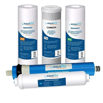 Повний набір картриджів Aqualite OSMO 5 AQ-RO5 для осмосу - фото