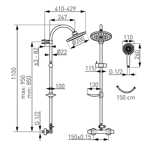 Душова система FERRO Trinity NP71-TRM7U - фото
