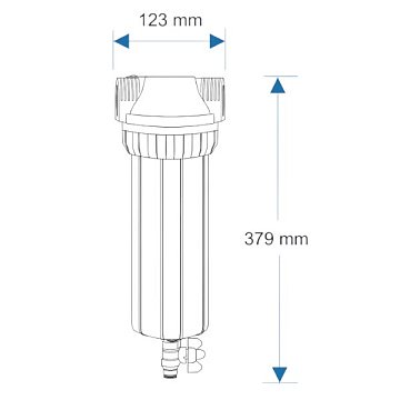 Промывной магистральный фильтр Aquafilter FHPR34-3V_R G3/4'' (латунь) 10'' 45°C 6bar (без картриджа) - фото
